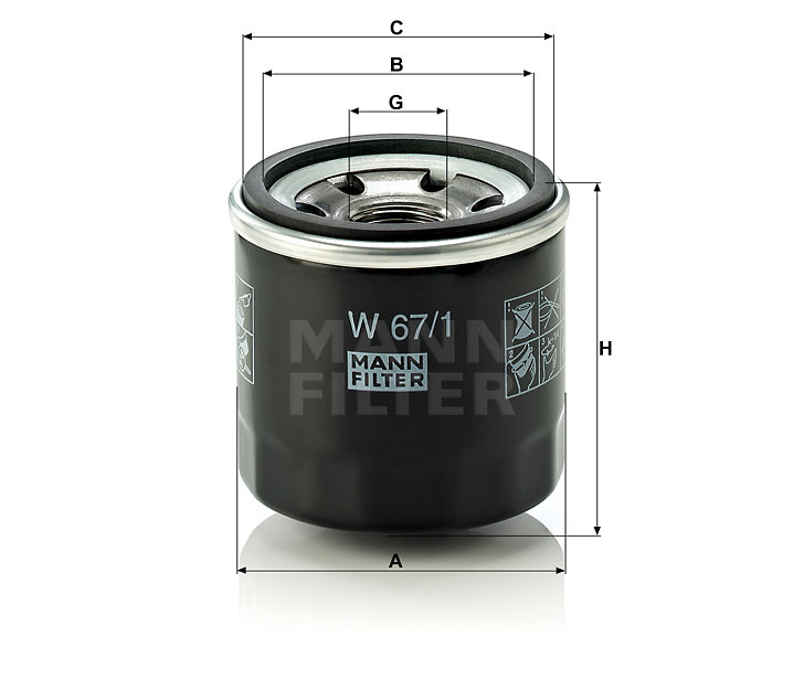 MANN Filter Oliefilter W 67/1 - De Olie Concurrent
