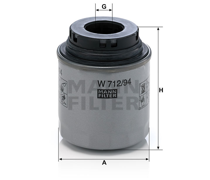 Filtro de aceite MANN-FILTER W 712/9 - Trodo.es